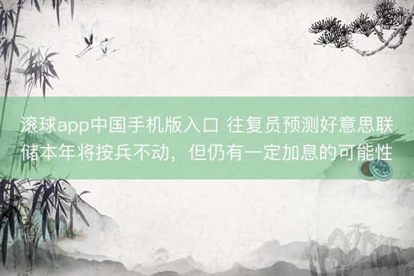 滚球app中国手机版入口 往复员预测好意思联储本年将按兵不动，但仍有一定加息的可能性