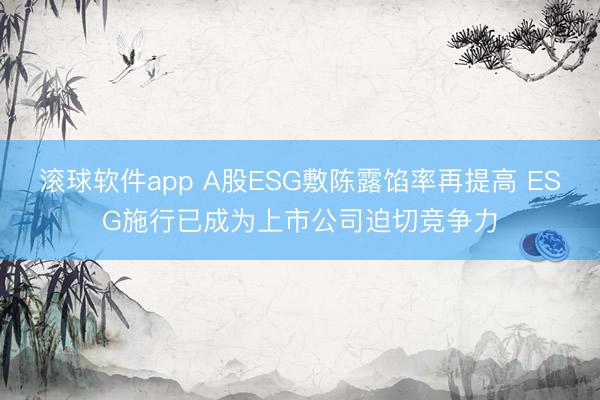 滚球软件app A股ESG敷陈露馅率再提高 ESG施行已成为上市公司迫切竞争力
