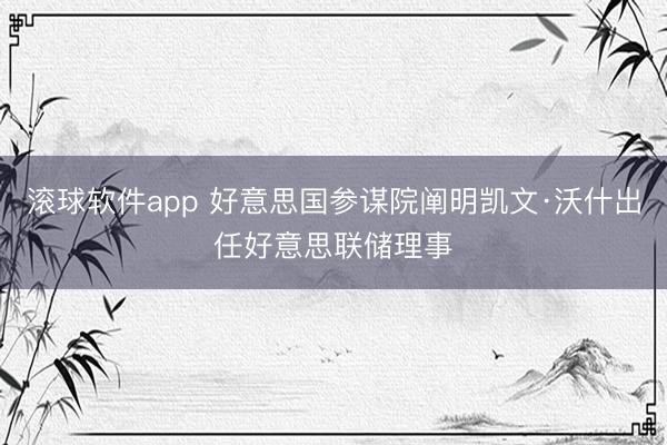 滚球软件app 好意思国参谋院阐明凯文·沃什出任好意思联储理事
