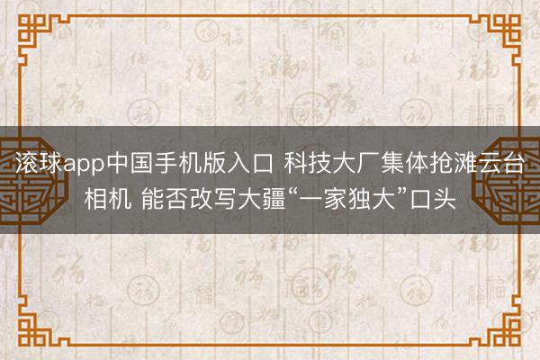 滚球app中国手机版入口 科技大厂集体抢滩云台相机 能否改写大疆“一家独大”口头