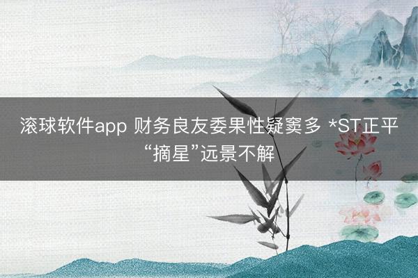 滚球软件app 财务良友委果性疑窦多 *ST正平“摘星”远景不解