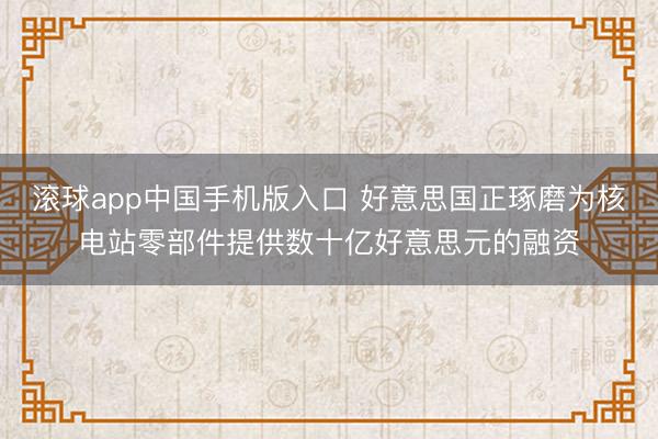 滚球app中国手机版入口 好意思国正琢磨为核电站零部件提供数十亿好意思元的融资
