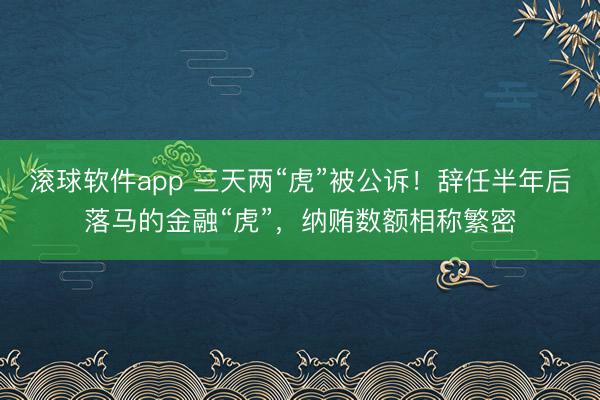 滚球软件app 三天两“虎”被公诉！辞任半年后落马的金融“虎”，纳贿数额相称繁密