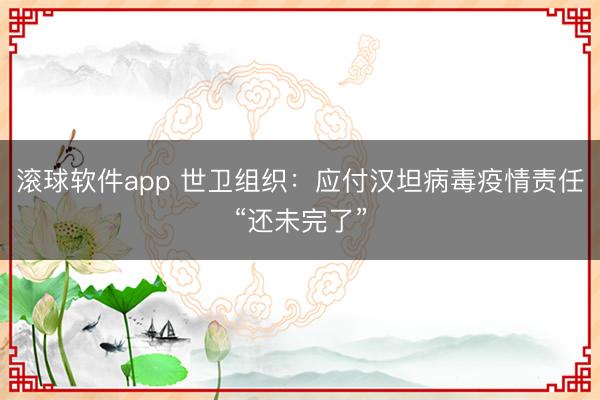 滚球软件app 世卫组织：应付汉坦病毒疫情责任“还未完了”