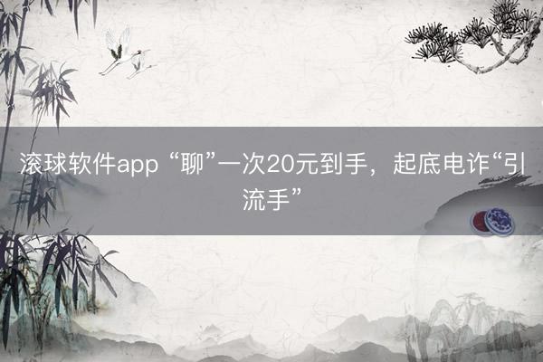 滚球软件app “聊”一次20元到手，起底电诈“引流手”