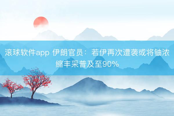 滚球软件app 伊朗官员：若伊再次遭袭或将铀浓缩丰采普及至90%
