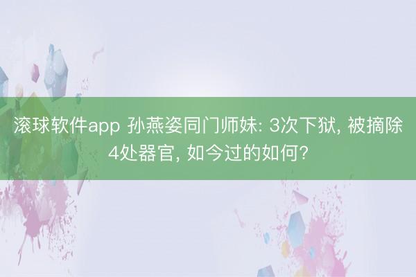 滚球软件app 孙燕姿同门师妹: 3次下狱， 被摘除4处器官， 如今过的如何?