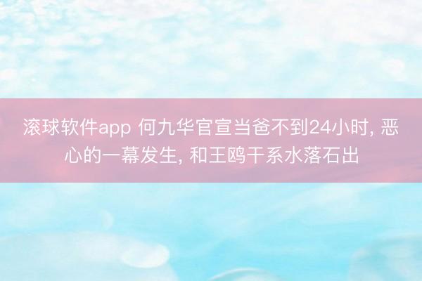 滚球软件app 何九华官宣当爸不到24小时， 恶心的一幕发生， 和王鸥干系水落石出