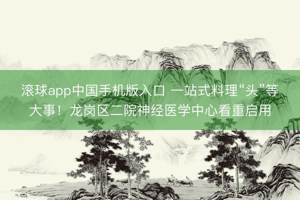 滚球app中国手机版入口 一站式料理“头”等大事！龙岗区二院神经医学中心看重启用