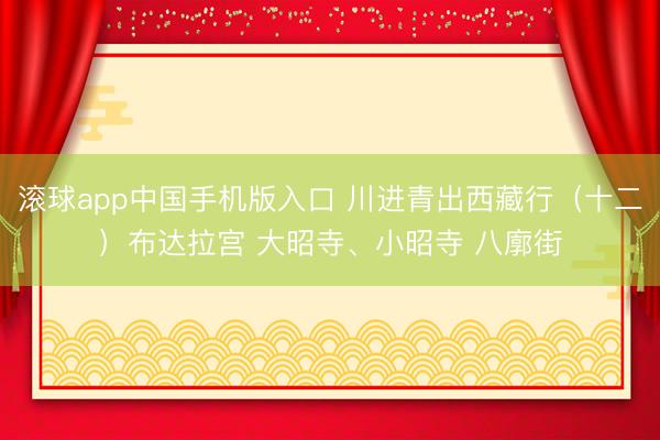 滚球app中国手机版入口 川进青出西藏行（十二）布达拉宫 大昭寺、小昭寺 八廓街