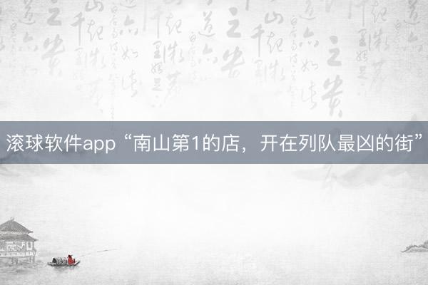 滚球软件app “南山第1的店，开在列队最凶的街”