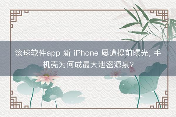 滚球软件app 新 iPhone 屡遭提前曝光, 手机壳为何