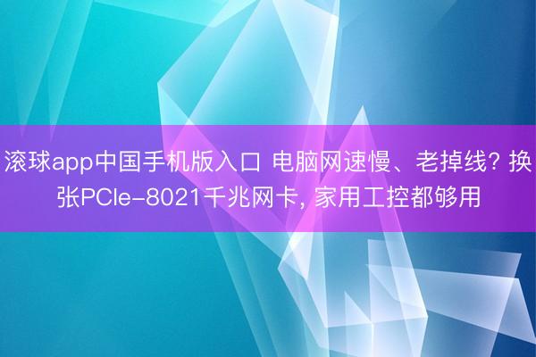滚球app中国手机版入口 电脑网速慢、老掉线? 换张PCIe