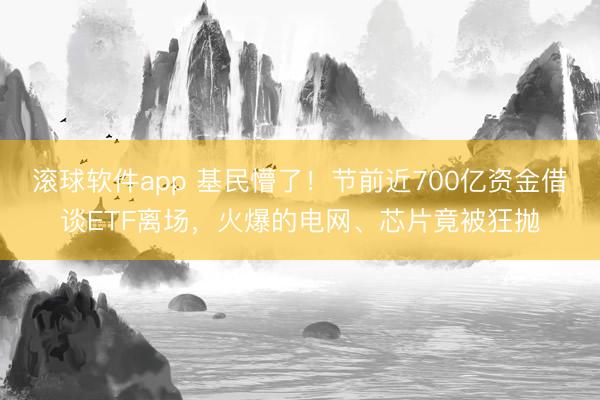 滚球软件app 基民懵了！节前近700亿资金借谈ETF离场，火爆的电网、芯片竟被狂抛